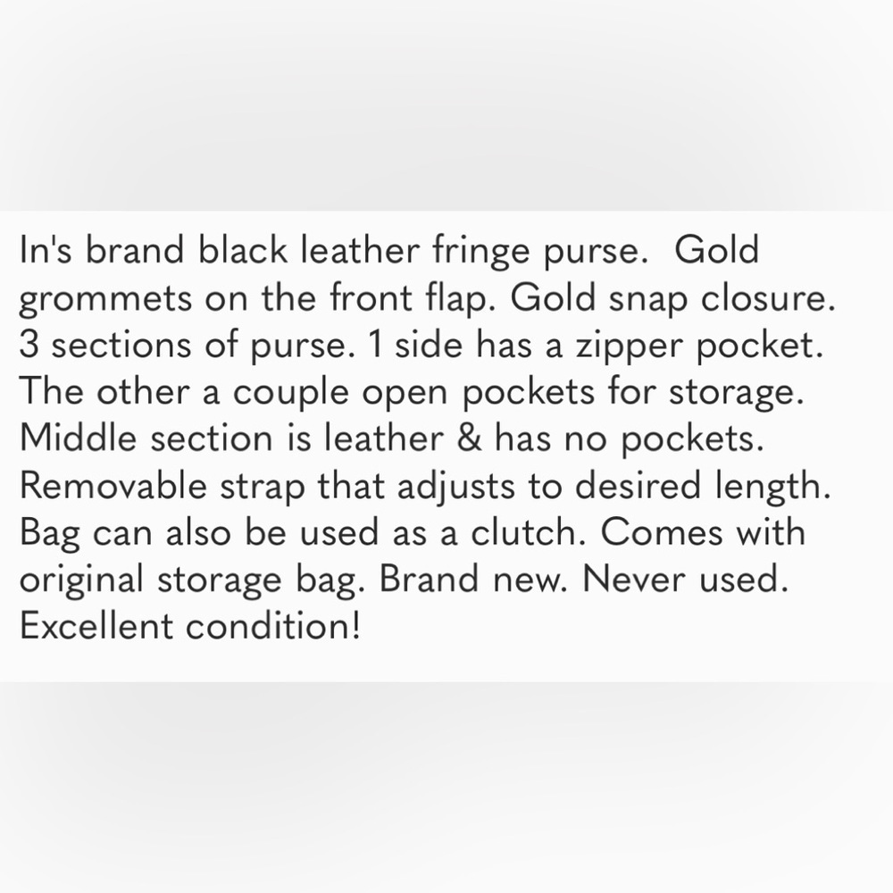 ๐ค STUNNING! leather,black purse w/gold detail,brand new. BONUS! Bag is included - Picture 7 of 8